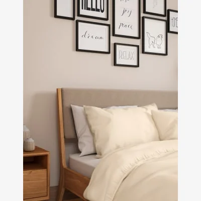 Marks & Spencer M&S Cotton Rich Percale Duvet Cover - 6FT - Light Cream, Light Cream,Aqua,Oyster,Silver Grey,White,Light Putty,Blue Denim,Medium Pink