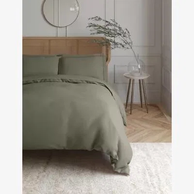 Marks & Spencer M&S Egyptian Cotton 230 Thread Count Duvet Cover - 5FT - Khaki, Khaki,Blue/Green,Air Force Blue,Dusted Mauve,Silver Grey,Midnight Navy,Cream,Slate Blue,Mink,Light Duck Egg,Light Wedgewood,Antique Gold,Dusted Pink