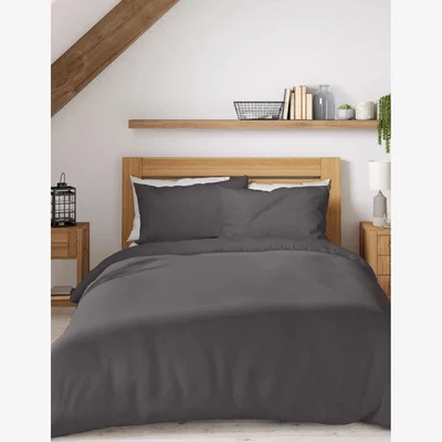 Marks & Spencer M&S Bamboo Cotton Blend Sateen Duvet Cover - 5FT - Mid Grey, Grey,White,Mid Blue,Mid Grey,Chambray,Sage,Soft Pink,Teal