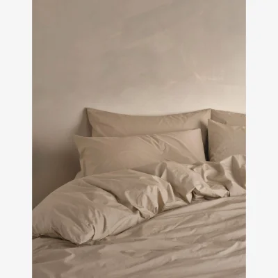 Marks & Spencer Bedfolk Pure Cotton Washed Duvet Cover Light Brown