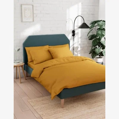 Marks & Spencer M&S Cotton Rich Duvet Cover - 6FT - Ochre, Ochre,Soft Green,Dove,Mink,Light Cream,Sage,White,Duck Egg,Rich Amber,Neutral,Silver Grey,Khaki,Chambray,Denim,Soft Pink