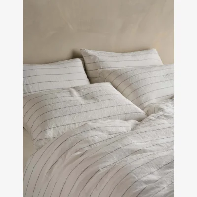 Marks & Spencer Bedfolk Pure Linen Striped Duvet Cover White Mix
