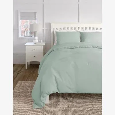 Marks & Spencer M&S Pure Cotton 180 Thread Count Duvet Cover - 6FT - Sage, Sage,Silver Grey,Cream,White