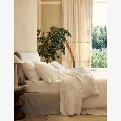 Marks & Spencer Piglet In Bed Pure Linen Rose Duvet Cover Pearl