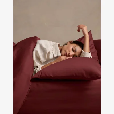 Marks & Spencer Bedfolk Pure Cotton Sateen Duvet Cover Burgundy