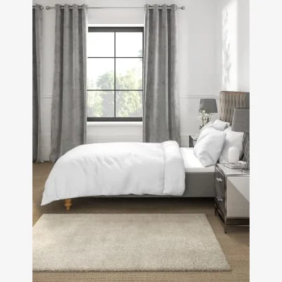 Marks & Spencer M&S Cotton Rich Percale Duvet Cover - 5FT - White, White,Light Putty,Blue Denim,Oyster,Silver Grey,Light Cream,Aqua,Medium Pink