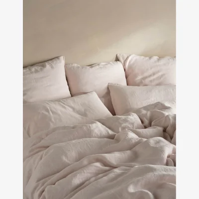 Marks & Spencer Bedfolk Pure Linen Relaxed Duvet Cover Soft Pink