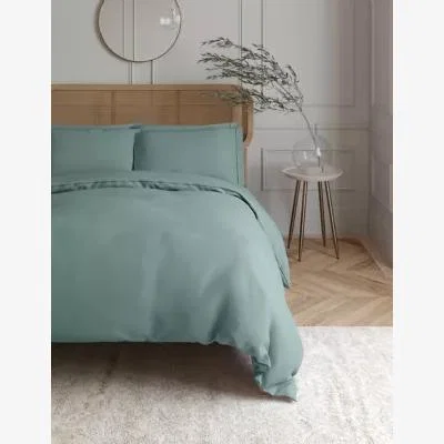 Marks & Spencer M&S Egyptian Cotton 230 Thread Count Duvet Cover - 5FT - Blue/Green, Blue/Green,Slate Blue,Ice White,Khaki,Air Force Blue,Granite,Dusted Mauve,Silver Grey,Midnight Navy,Cream,Mink,Light Duck Egg,Light Wedgewood,Slate,Antique Gold,Dusted Pink