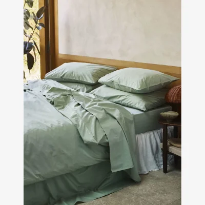 Marks & Spencer Piglet In Bed Washed Cotton Percale Duvet Cover Green