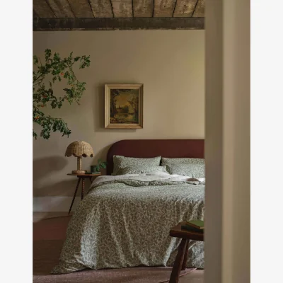 Marks & Spencer Piglet In Bed Pure Cotton Leaf Print Duvet Cover Green Mix