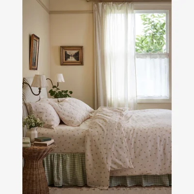 Marks & Spencer Piglet In Bed Posy Bud Linen Rich Duvet Cover Yellow Mix