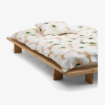 Nordic Nest Marimekko Unikko duvet cover 150x210 cm Sand-off white-hay-emerald