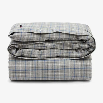 Nordic Nest Lexington Checked Cotton Flannel duvet cover 150x210 cm Grey-blue