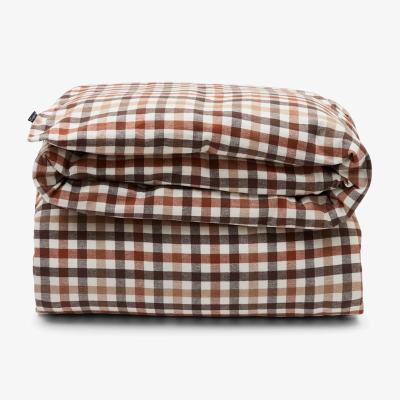 Nordic Nest Lexington Checked Cotton Flannel duvet cover 150x210 cm Rust brown-white