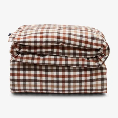 Nordic Nest Lexington Checked Cotton Flannel duvet cover 150x210 cm Rust brown-white