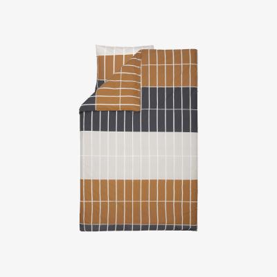 Nordic Nest Marimekko Tiiliskivi duvet cover 150x210 cm Dark brown-beige-charcoal