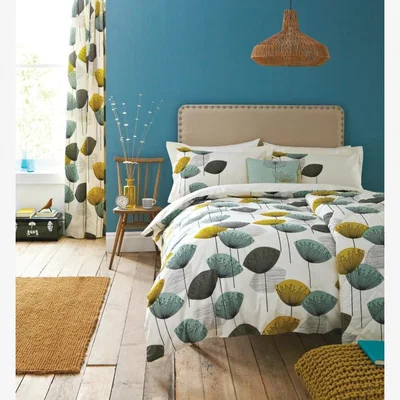 Downtown Sanderson Dandelion Clocks Duvet Cover Set - Chaffinch - Single In Multi
