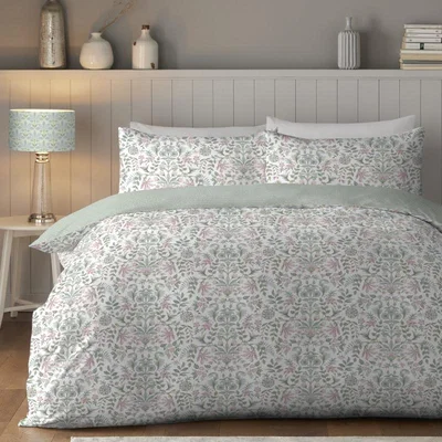 Downtown Appletree Bramwell Green Duvet Cover Set - King, Cotton, Floral