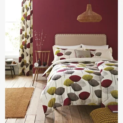 Downtown Sanderson Dandelion Clocks Duvet Cover Set - Blackcurrant - Double In Multi