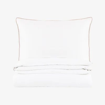 Perch and Parrow Nomi Egyptian Cotton Piped Duvet Cover Set, Super King