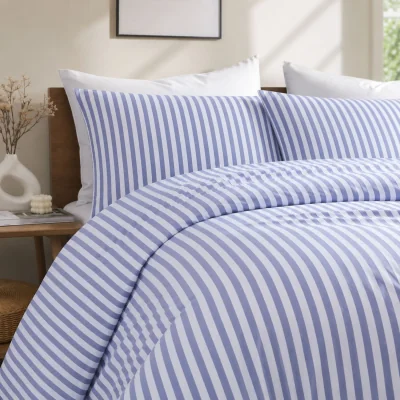 The Range Cationic Stripe duvet cover set - Blue / Superking