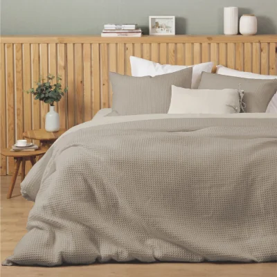 The Range Honeycomb Waffle duvet cover set - Taupe / King