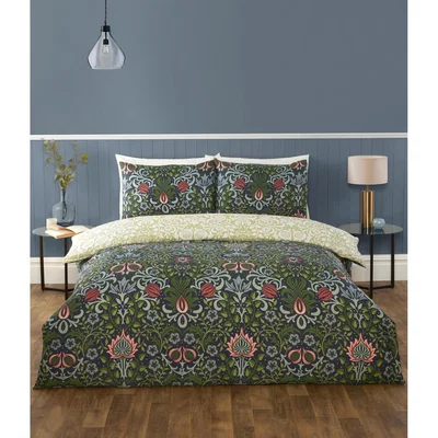 The Range Heritage Flora Duvet Cover Set - Navy / Single