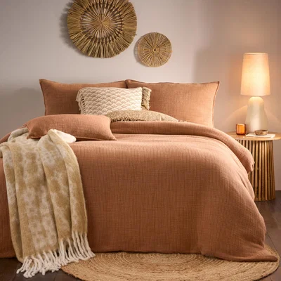 The Range Ribble Acid Washed Duvet Cover Set - Pecan / Double