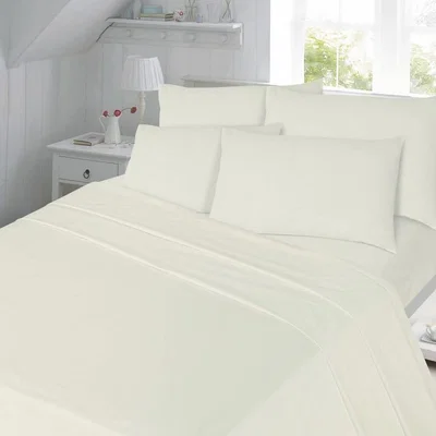 The Range T180 Percale Duvet Cover Set - Cream / Double