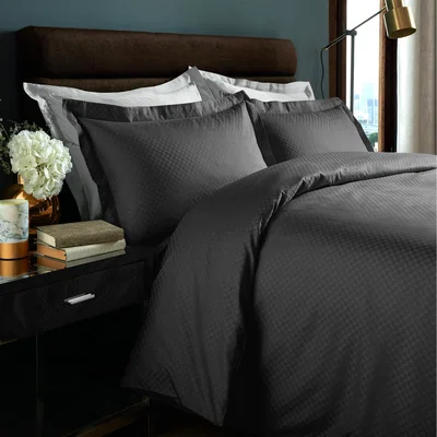 The Range Duvet Cover Sets Micro Check - Steel Grey / Superking