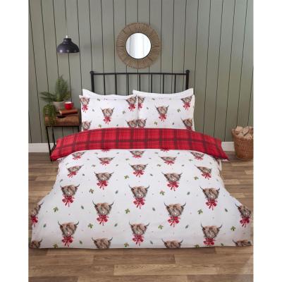 The Range Fergus Highland Cow Duvet Cover Set - White / Double