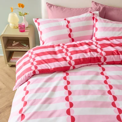 The Range Lottie Reversible Soft Touch Duvet Cover Set - Red / Double