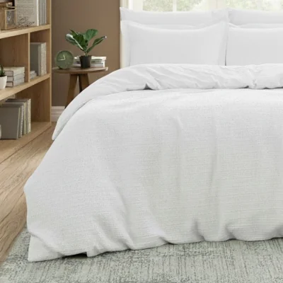 The Range Chunky Waffle Duvet Cover Set White - White