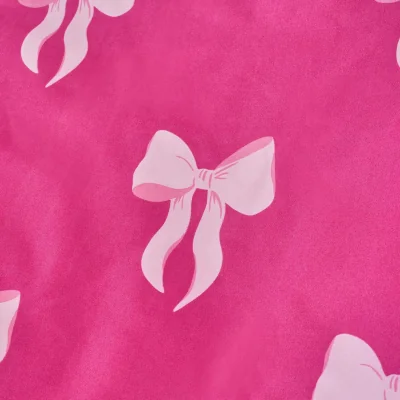 The Range OHS Bow Print Reversible Duvet Cover Set - Pink/Hot Pink / Single / 1kg