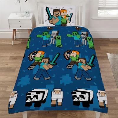 The Range Minecraft Pixel Friends Duvet Cover Set - Blue