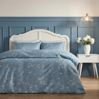 The Range OHS Willow Waffle Duvet Cover Set - Blue - King
