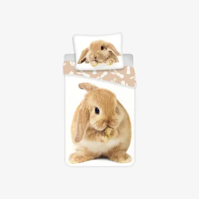 The Range Cotton Bunny Duvet Cover Set - Brown/White