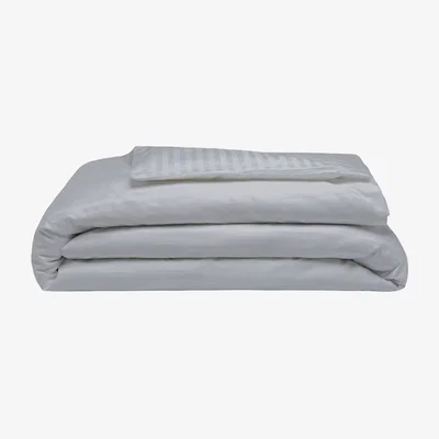 The Range Belledorm 540 Thread Count Satin Stripe Duvet Cover Set - Platinum / Human Size