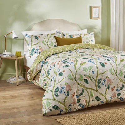 The Range Woodlow Printed Soft Touch Duvet Cover Set - Multi-Sage / King
