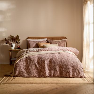 The Range Perrie Leaf Muslin Cotton Duvet Cover Set - Cinnamon/Caramel / Single