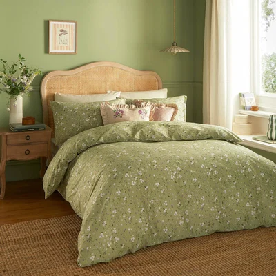 The Range Bronte Floral Duvet Cover Set - Sage / Double