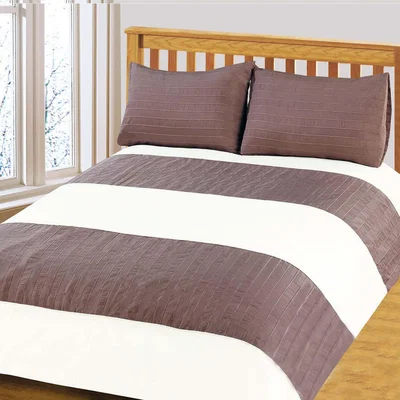 The Range Pleated Meriden Duvet Cover and Pillowcase Set - Chocolate