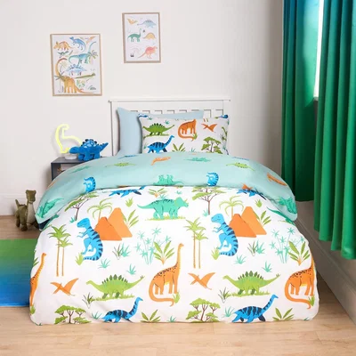 The Range Dino Reversible Duvet Cover Set - Blue / Single