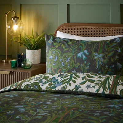 The Range Garden of Wonder Reversible Duvet Cover Set - Evergreen / King