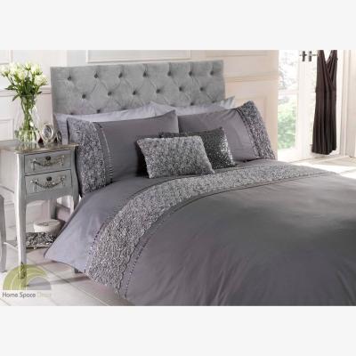 The Range Limoges Raised Rose Duvet Cover Set - Grey