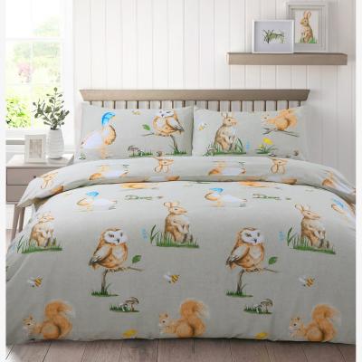 The Range Country Animals Watercolour Printed Duvet Cover  Pillowcase Set - Multi Color