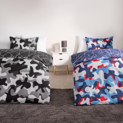 The Range Twin Pack Of Geo Camo Duvet Cover Set - Grey / Single