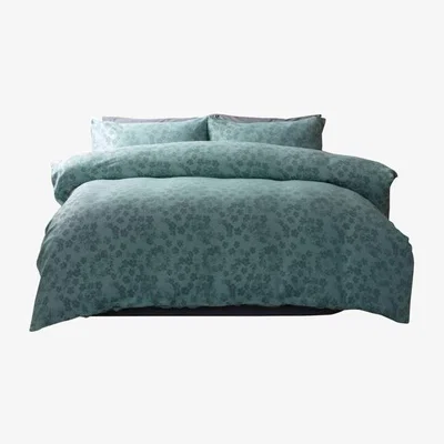 The Range Flora Jacquard Duvet Cover Set - BM376 - Duck Egg Blue