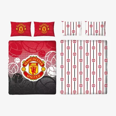 The Range Manchester United FC Duvet Cover Set - Grey/Red/White / Double