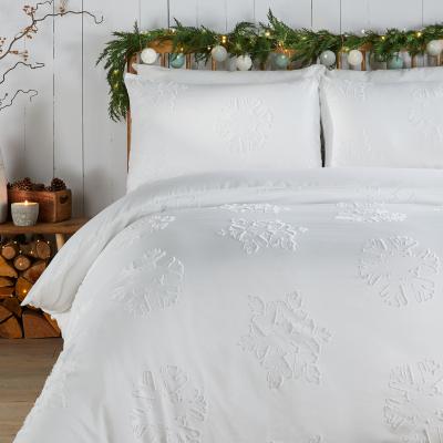 The Range Snow Crystal Tufted Duvet Cover Set King - White